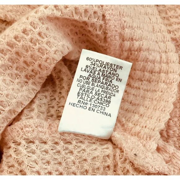 Umgee Waffle Weave Relaxed Loose Fit Women's Sweater Tunic in Peach Small - Picture 8 of 8